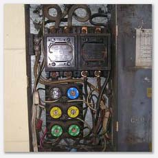 Electrical inspection uncovered overloaded fuse box, multiple tapping of the mains & branch circuits resulting in an extreme hazard