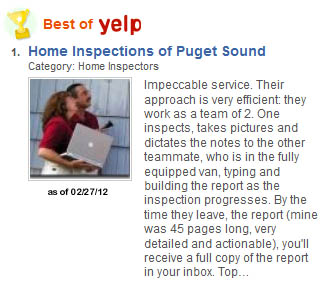 Top inspector on Yelp