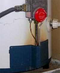 This hot water heater is leaking combustion gasses into the home